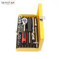 33pcs 1/4 Socket Set Ratchet Wrench Metal Box